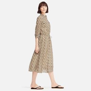 Uniqlo x Tomas Maier Printed Chiffon Midi Dress - Size S